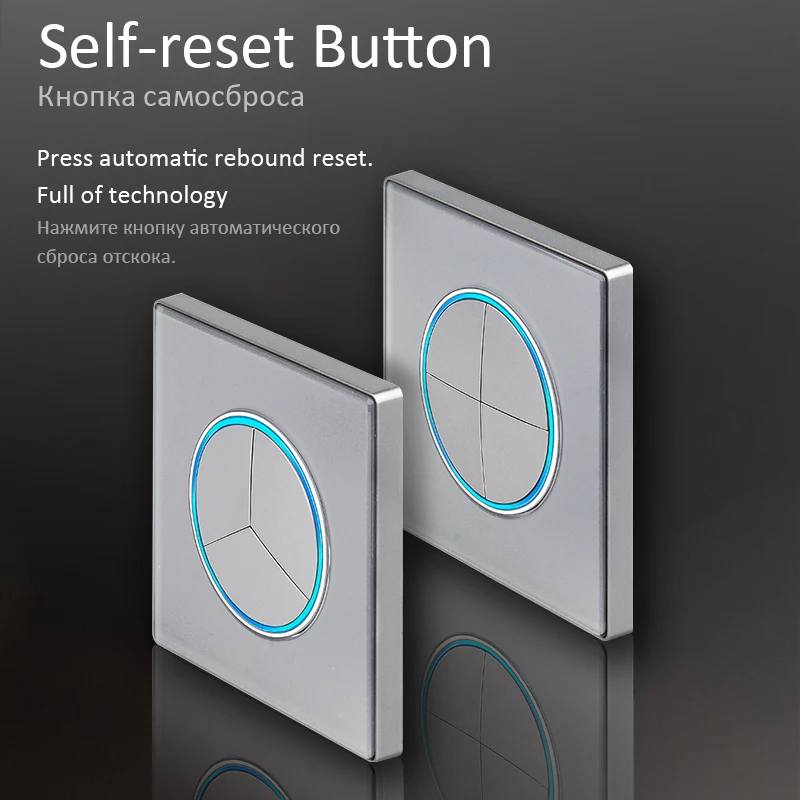 Interrupteur Mural À Bascule 1-2-3 Voies Blanc-Noir-Gris En Verre