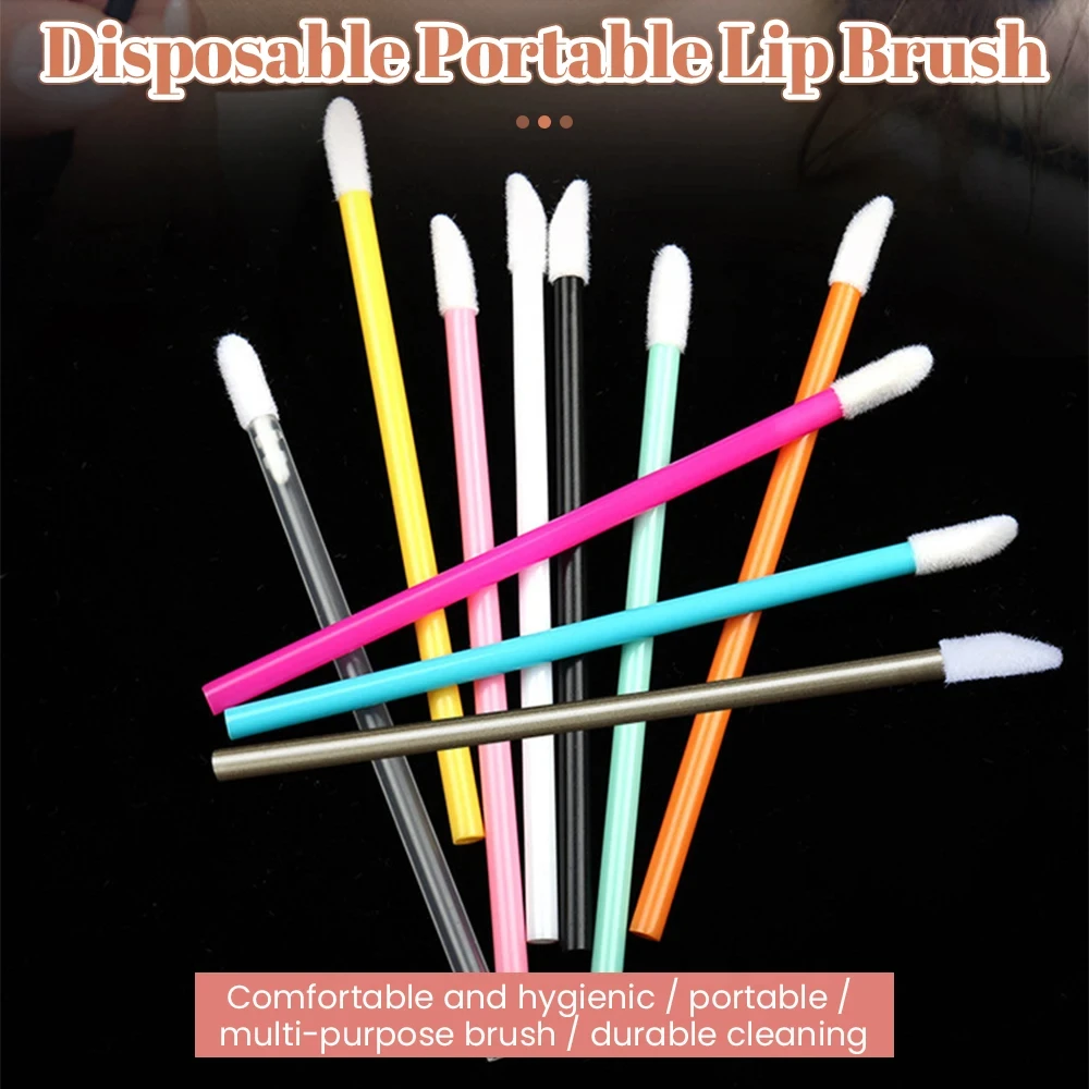 Descartável Lip Brush Set, maquiagem de cílios, Lash Extension, aplicador rímel, batom Wands, cosméticos Maquiagem Ferramentas, 50pcs