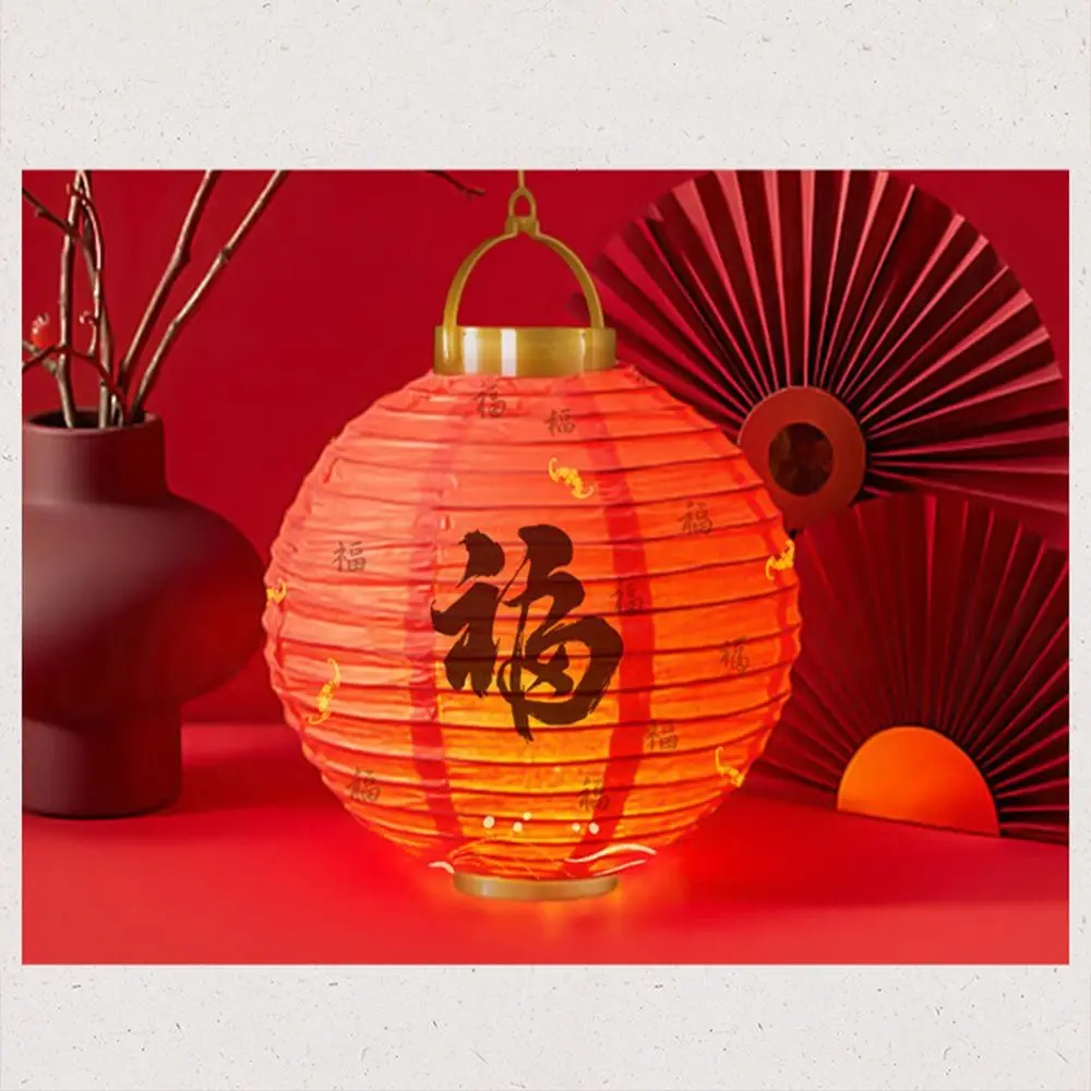 Mit Beleuchtung Chinesische Laterne DIY Materialien Viel Glück Handgefertigte Neujahrslaterne Dekore Leuchtend mit Griff – Detail 7