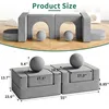 8 Pcs Kids Couch Fold Out Toddler Couch Building Fort with Balls Convertible Kids Floor Sofa and Foam Couch for Boys and Girls 2