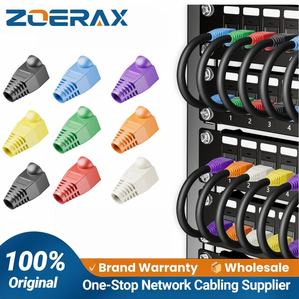 ZoeRax 100er-Pack RJ45 CAT6 CAT6E CAT5 CAT5E Ethernet-Netzwerkkabel Zugentlastungsmanschetten Kabelstecker-Steckerabdeckung (Außendurchmesser 6,0 mm)