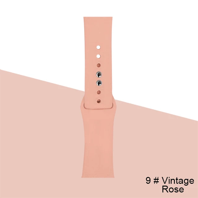 Silicone Strap For Apple Watch band 45mm 41mm 44mm 40mm 38mm 42mm Watchband Bracelet Correa For Iwatch Series 6 Se 5 4 3 7 Vintage-rose-9