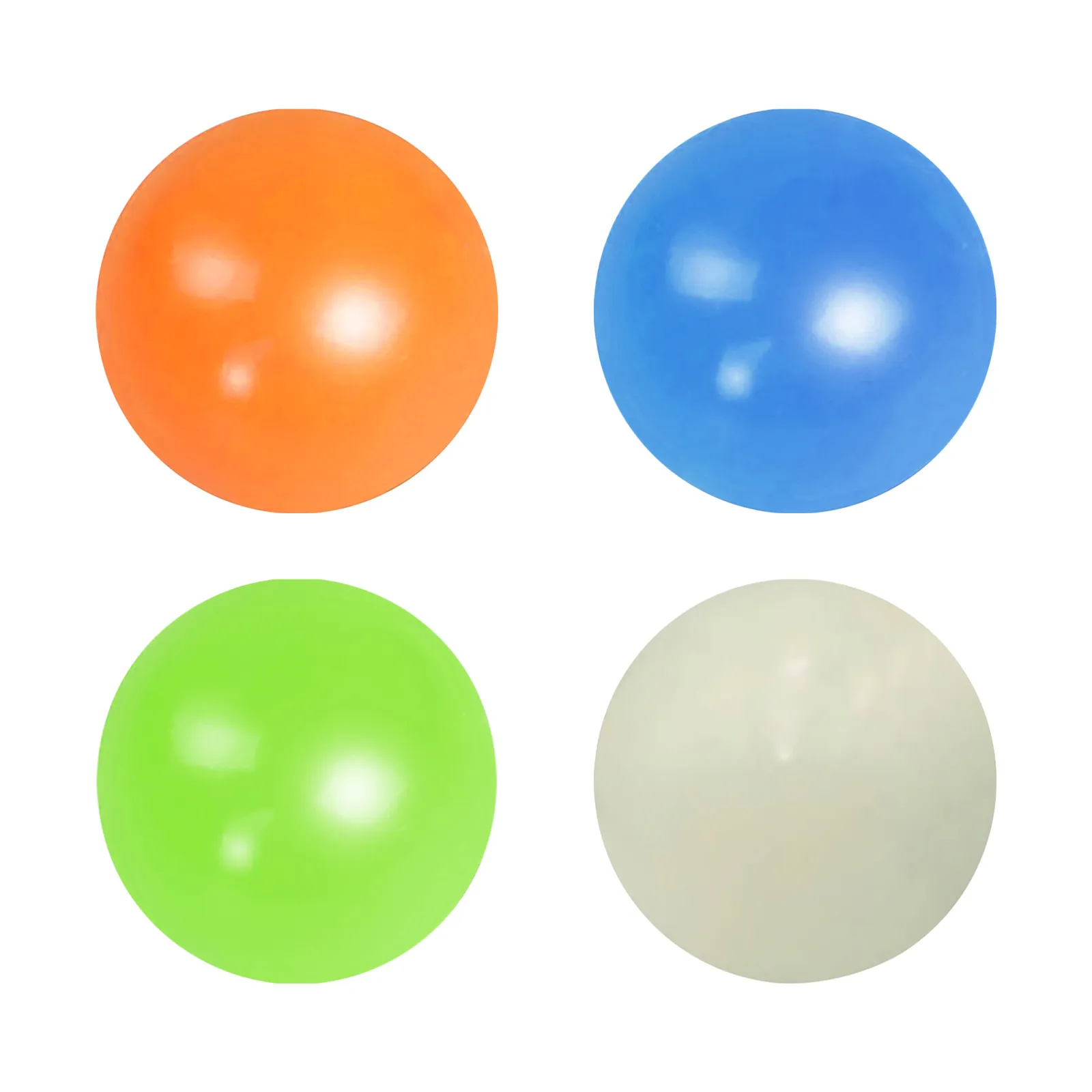 6.5cm Luminous Balls High Bounce Glowing Stress Ball Sticky Wall Home Party Decoration Kids Gift Anxiety Toy Glow in the Dark
