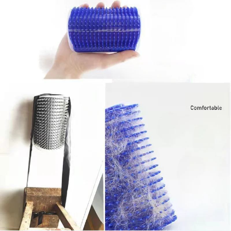 Cat Brush Comb Cat Toy with Catnip Pet Wall Brush Corner Cat Massage Self Groomer Comb Brush Kitten Rubs with A Tickling Comb 4
