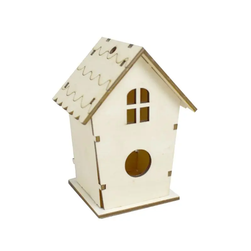 

Natural Wooden Bird House Nest for Creative DIY Handmade Crafts Decorative Simulated Box for Bluebird Finch Wren Chickadee