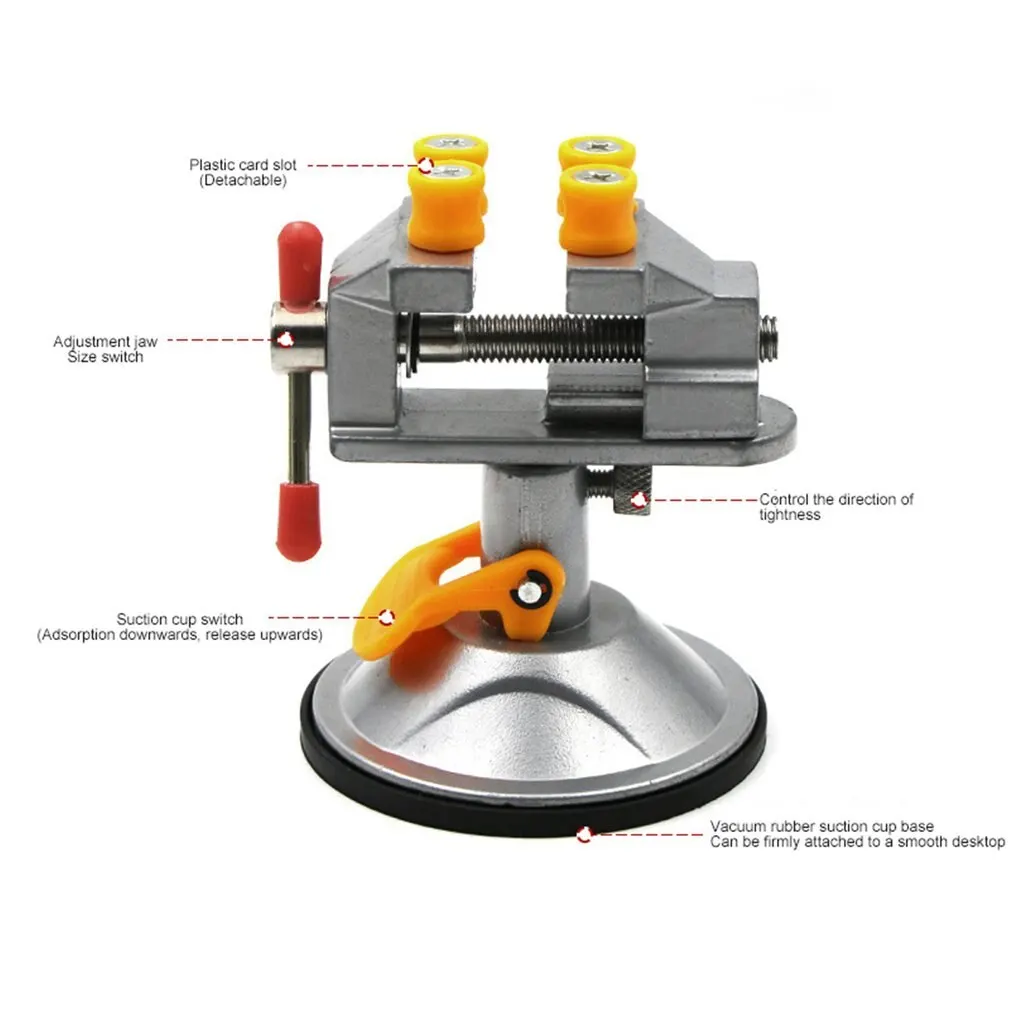 Strong Suction Cup Base Carving Table Bench Vise Mini DIY Metal Home Tools Space-Saving Press Clamp Carving Fixture Vise