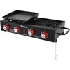 4-Burner Tailgater Grill Griddle Combo, Portable Propane Gas Grill and Griddle Combo for Backyard or Outdoor BBQ Cooking 1