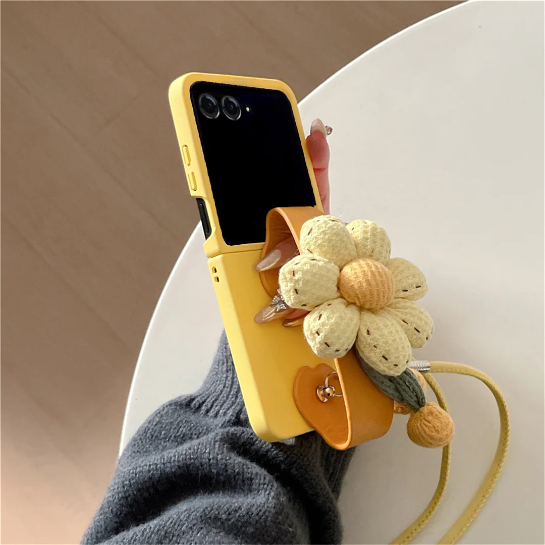 Charming Yellow Sunflower Portable Wrist Phone Case - Shockproof Protective Cover