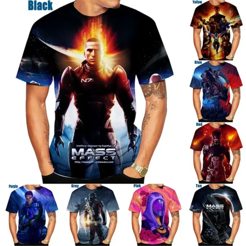 

Fashion Men Clothing Video Game Mass Effect Legendary Edition Graphic T-shirt Hip Hop Harajuku Street Oversized T Shirt Unisex