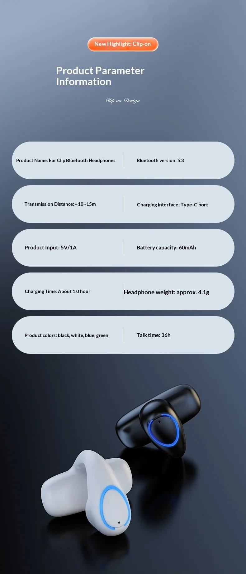 Einzelohr Knochenschall Sportkopfhörer Kabellos Bluetooth_voghion.com