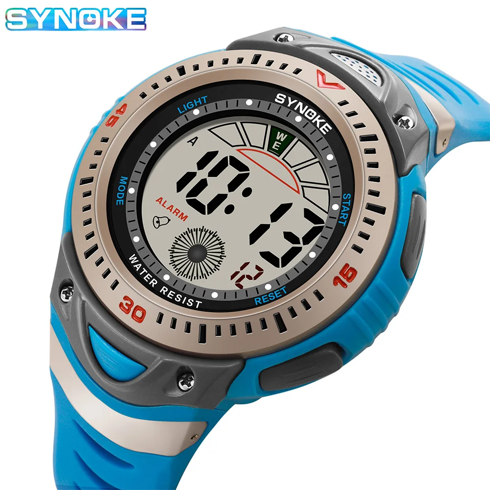 

SYNOKE Mens Digital Watch Sports Military Watches Waterproof Outdoor Chronograph Wrist Watches for Men with LED Back Ligh/Alarm