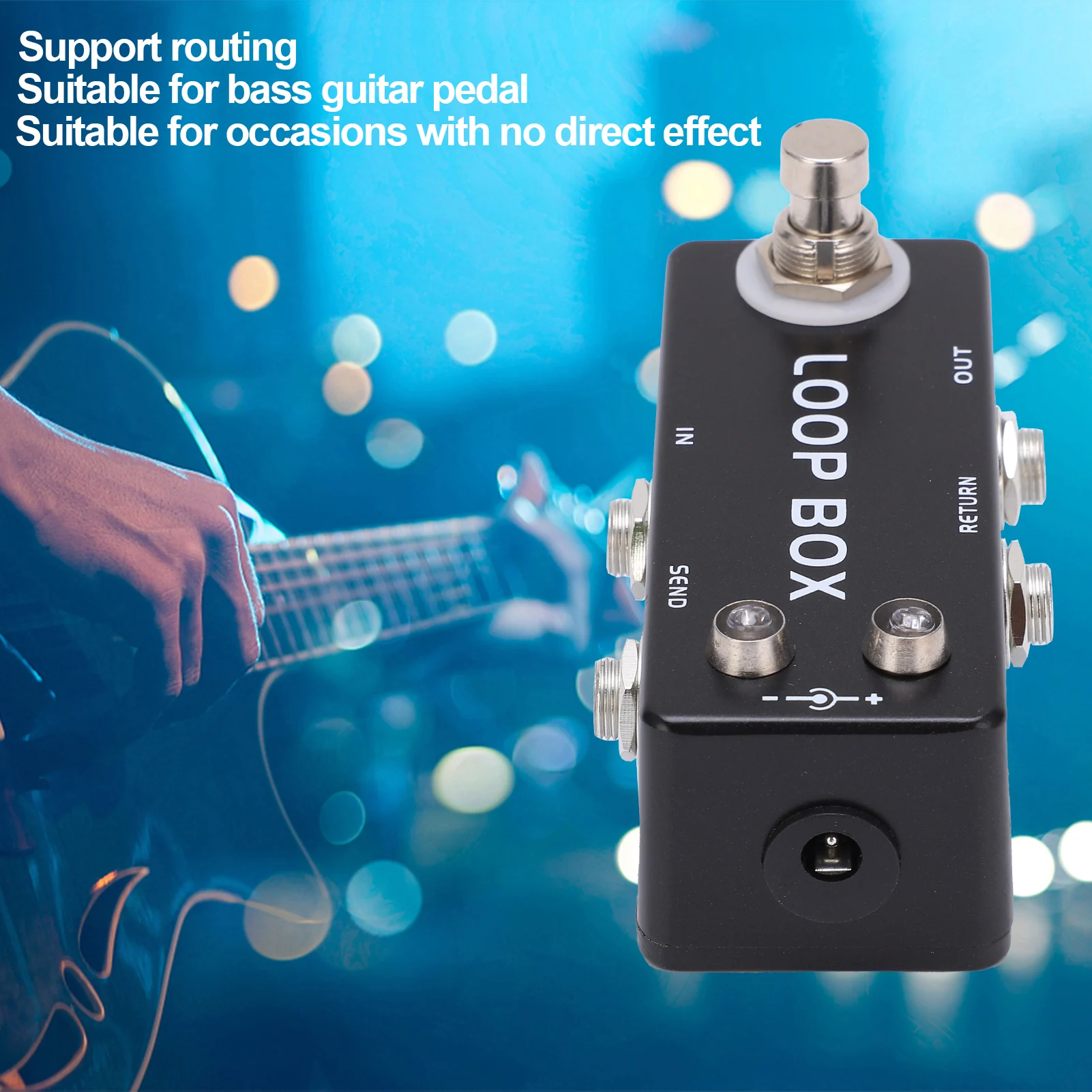 Channel Selection Switcher Guitar Loop Effect Metal Black Mini Pedal True Bypass Channel Selection for Electric Bass