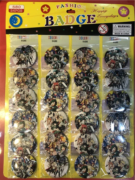 

New design 24pcs/ Set Japan Anime kind's Cartoon Pin Badge 5.8CM Gifts for Friends Jewelry Wholesale #5