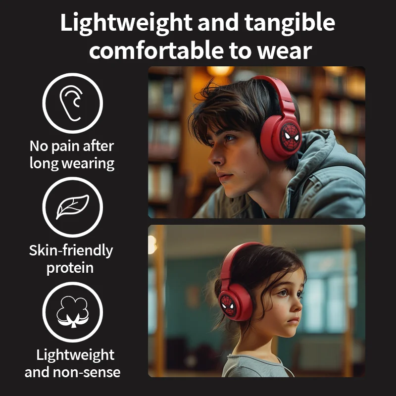 Disney Bluetooth Wireless Headphones Earbuds Headsets with Mic HIFI Surround Sound For Kids Anime Cartoon
