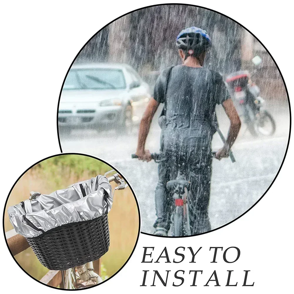 Housse De Pluie Pour Panier Vélo Pack 2 - Imperméable, Taille Jusqu'à 43x30cm - Avec Housse Siège Included - Noir