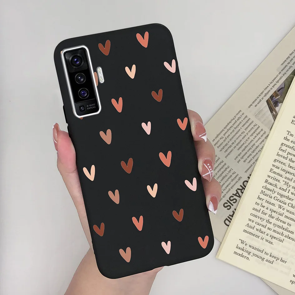 Matte Cartoon Lovely Girl Heart Plant Soft Silicone Back Cover - 6.56 Inches
