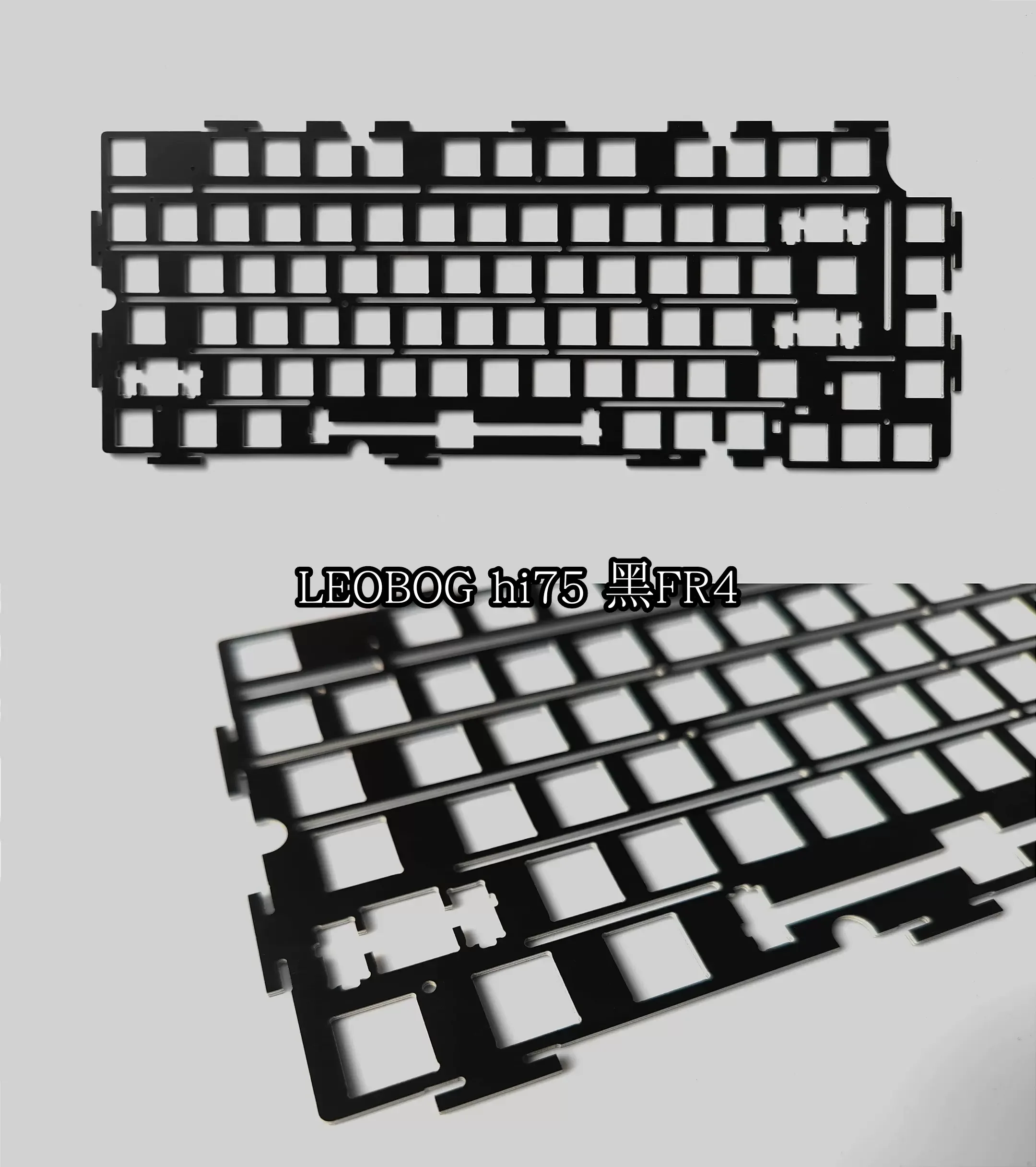 Leobg-アルミニウム製のキーボードプレート,pom,白と黒,マウントタイプ