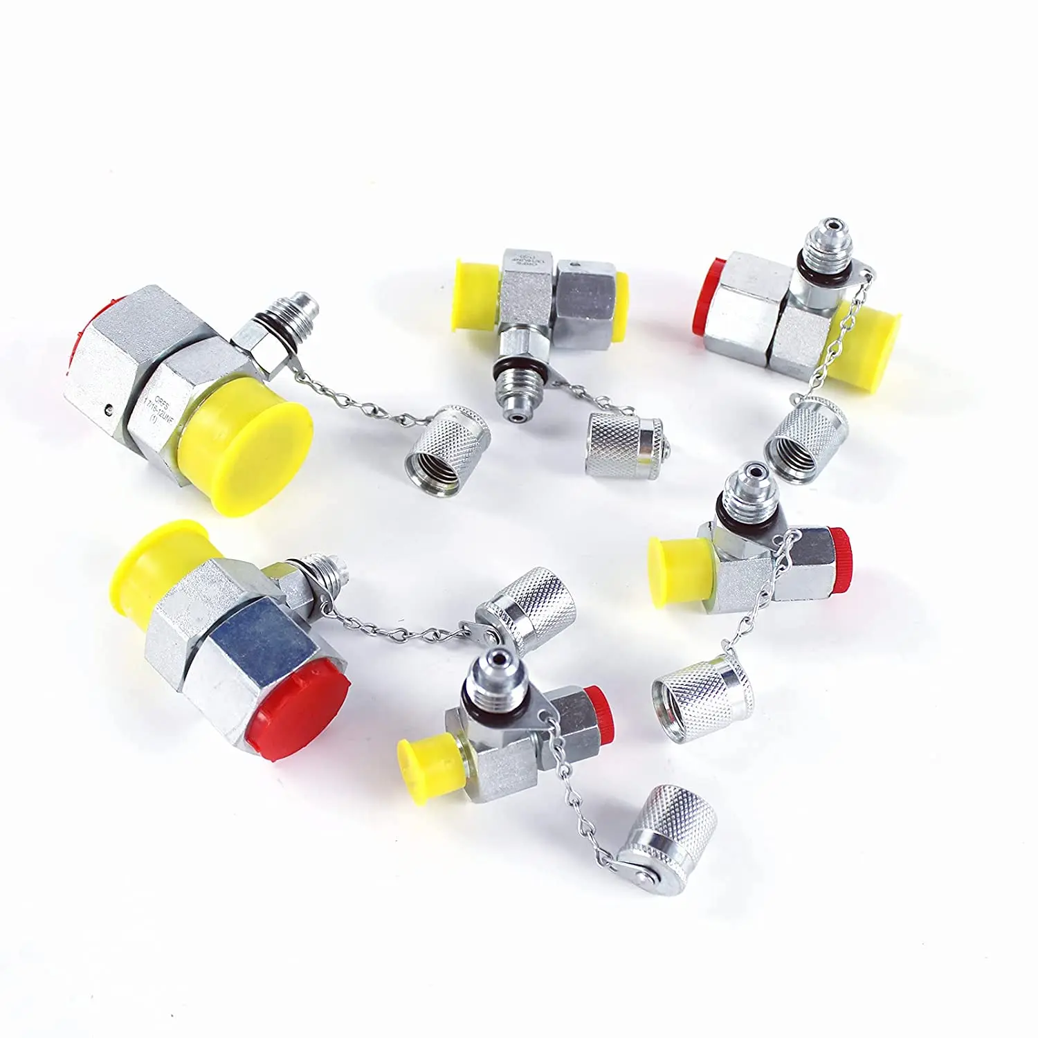 6pcs ORFS Hydraulic Swivel Run Tees Hydrulic Tee Connectors UNF 9/16-18, 11/16-16, 13/16-16, 1/14-14, 1 3/16-12, 1 7/16-12