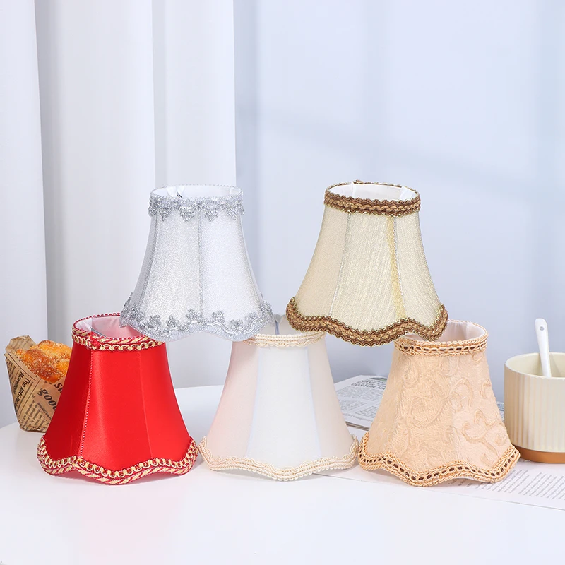 MSUIINT - 6 Pantallas De Lámpara De Tela Nórdica Simple, Decoración Artística, Pantalla De Luz Para Lámpara De Pared E14, Cubierta De Pantalla De Lámpara De Araña Para Mesa, Vela, Lámpara De