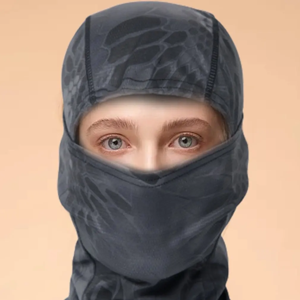Head Cover Camouflage Balaclava Full Face Scarf Ski Cycling Full Face Cover Winter Neck Head Warmer Airsoft Cap Helmet Liner mesh face protector cap