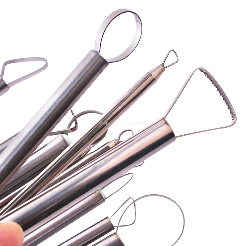 Pottery Sculpting Tools Clay Sculpting Tools Pottery Tools Clay Craft Tool Pottery Stainless Steel Clay Sculpture Scraper 12pcs DIY Ceramic Doll Model Repair Billet Pull Billet Sculpture Molding