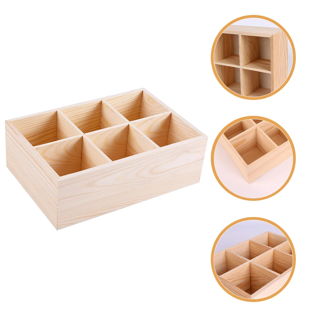 Marker Office Rustic Pen Basket Multi-slots Crayon Organizer Pine Wood Holder for Desk Boxes 6