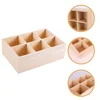 Marker Office Rustic Pen Basket Multi-slots Crayon Organizer Pine Wood Holder for Desk Boxes 6
