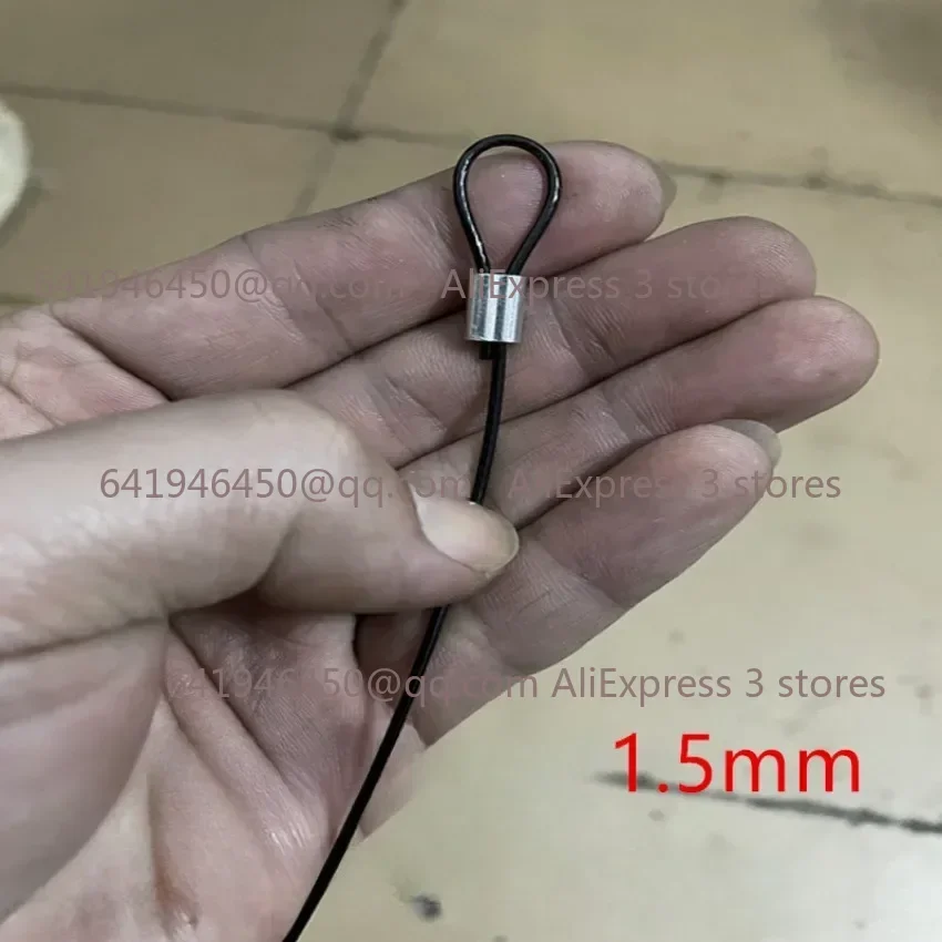 0.38-6mm 20M/50M/100M Black Nylon or PVC Coated Built-In 304 Stainless Steel Wire Rope, Sea Fishing Line Chain Hook Line Crystal