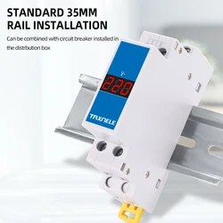 Compact Din Rail Voltage Meter with LED Digital Display, AC 80 - 500V Three - Phase Indicator (Single Phase)
