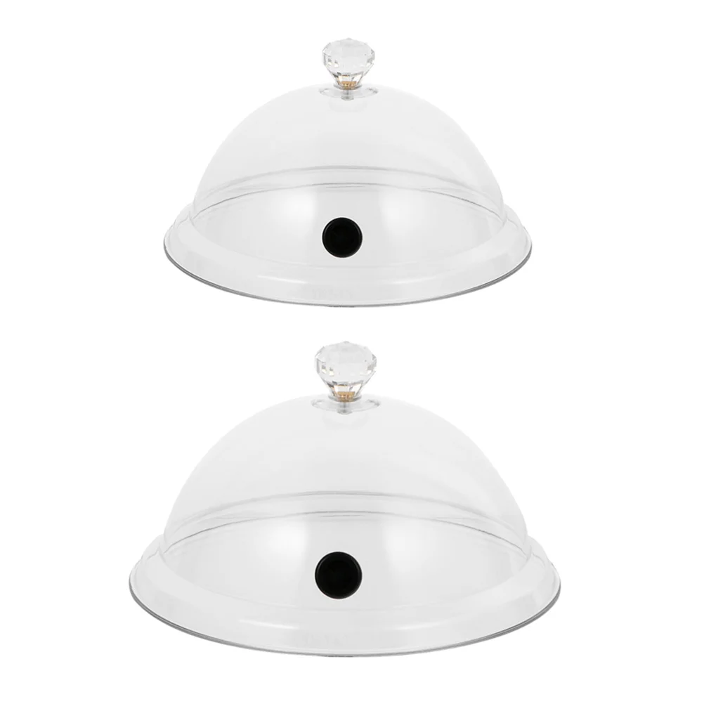 

Outside Tent 2Pcs Cloche Dome Cover Infuser Cloche Bell Jar Glass Display Dome Food Lid Tray Bread Cover Infuser
