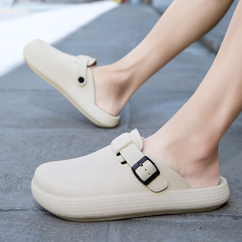 Men's Toe-Cap Anti-Skid EVA Kitchen Slides Lightweight Breathable Work Shoes Indoor Outdoor Summer Comfort Sandals For Men
