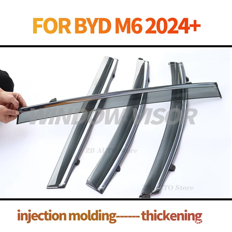 For BYD M6 + Window visors Rainwater prevention; Covering the sunlight; Anti fog; Snow prevention