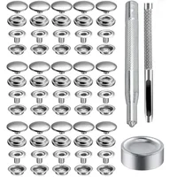 103pcs Stainless Steel Snap Fastener Kit 15mm Snap Button Press Stud Cap with Tools for Marine Boat Canvas Bag Leather DIY Craft 1