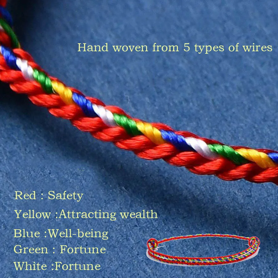 Red Cord Chain Unisex Bracelet Adjustable Ethnic Rope