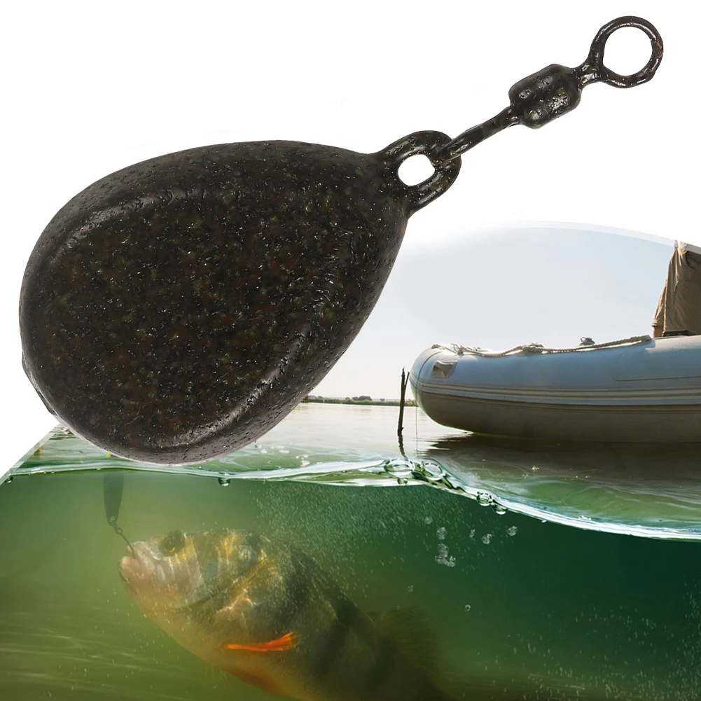 57g Carp Fishing Tackle Lead Weight Flat Pear Carp Fishing Weight Casting Drop Shot Fishing Weight for Carp Fishing Secure Clip
