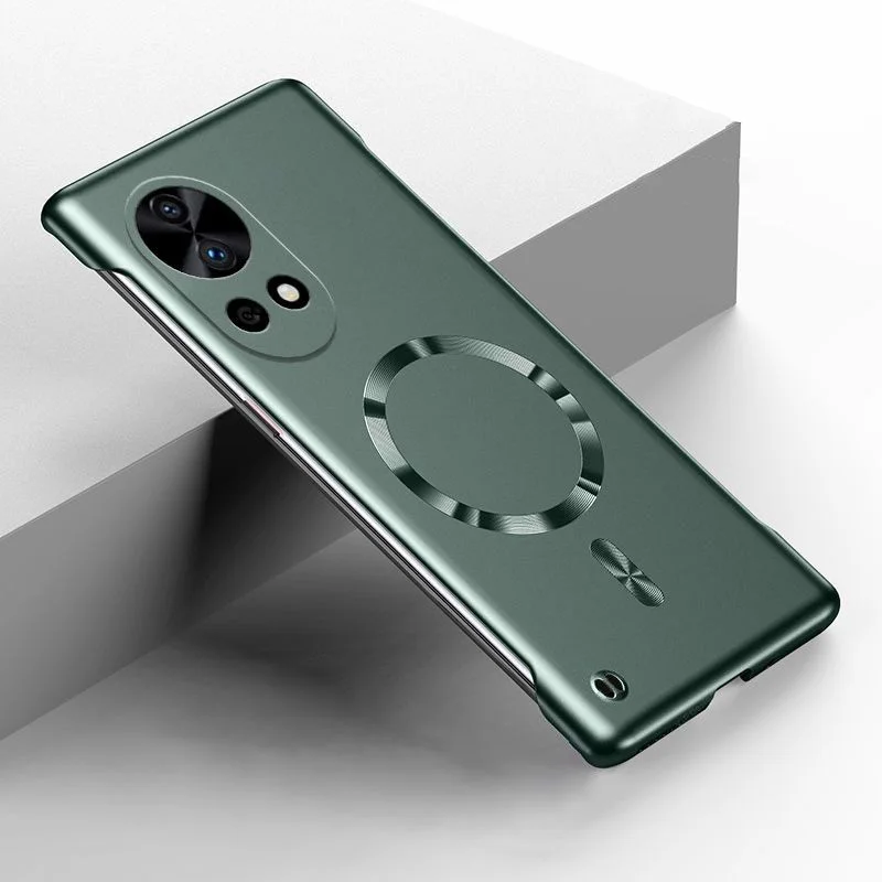 Sleek Magnetic Wireless Charging Metal Frame Hard Case