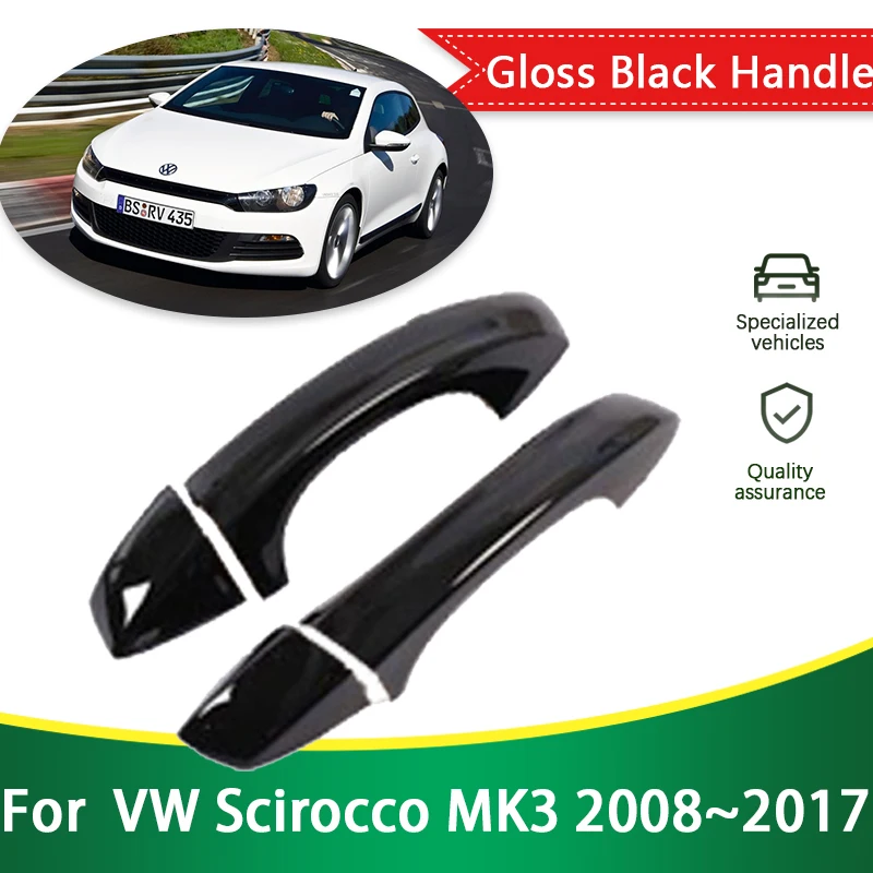 for Volkswagen VW Scirocco 3 MK3 2008~2017 Black Door Handle Cover Protective Styling Sticker Trim Car Parts _ - AliExpress Mobile