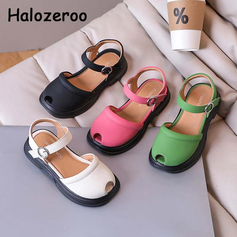 

New Kids Beach Sandals Baby Girls Brand Princess Shoes Children Closed Toe Sandalias Fashion Slides Soft School Platform Summer