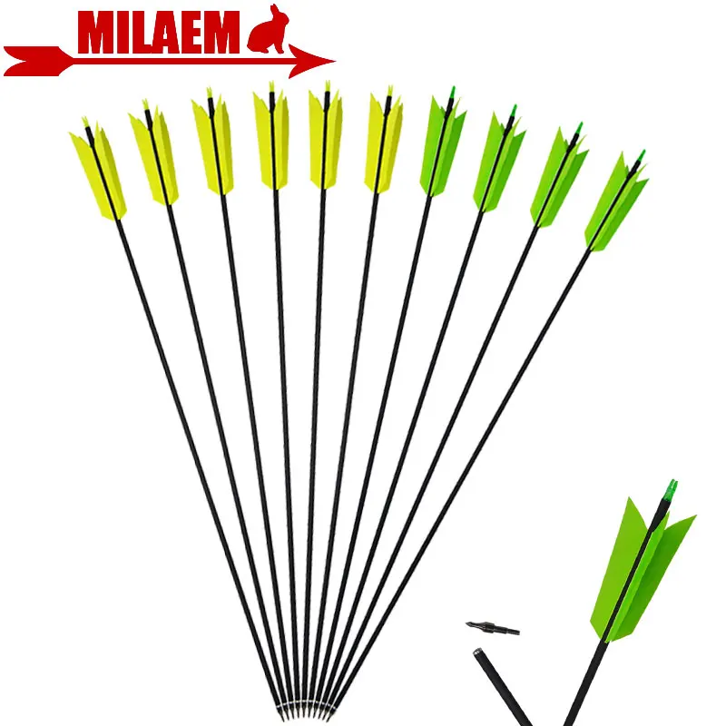 

6/12pcs 31.5inch Archery Carbon Arrow Spine 400 4inch Turkey Feathers ID6.2mm OD7.8mm Recurve /Compound Bow Shooting Accessories