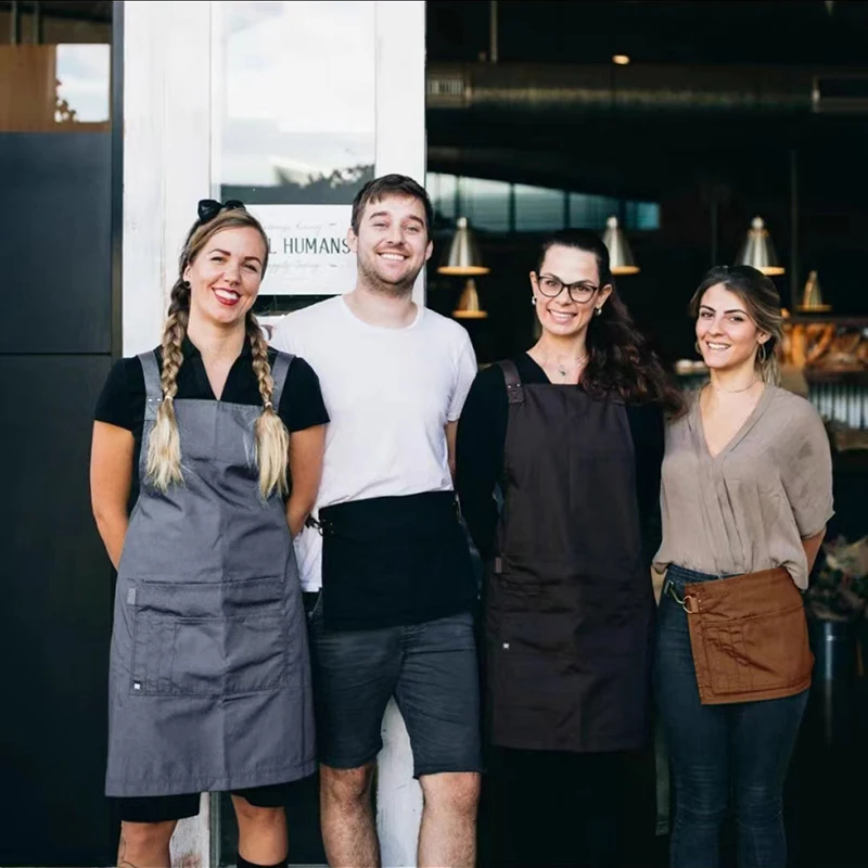 

New Fashion Canvas Kitchen Unisex Work , Barbecue Restaurant, Bar, Cafe, Barber Shop Workwear Customizable Logo Apron