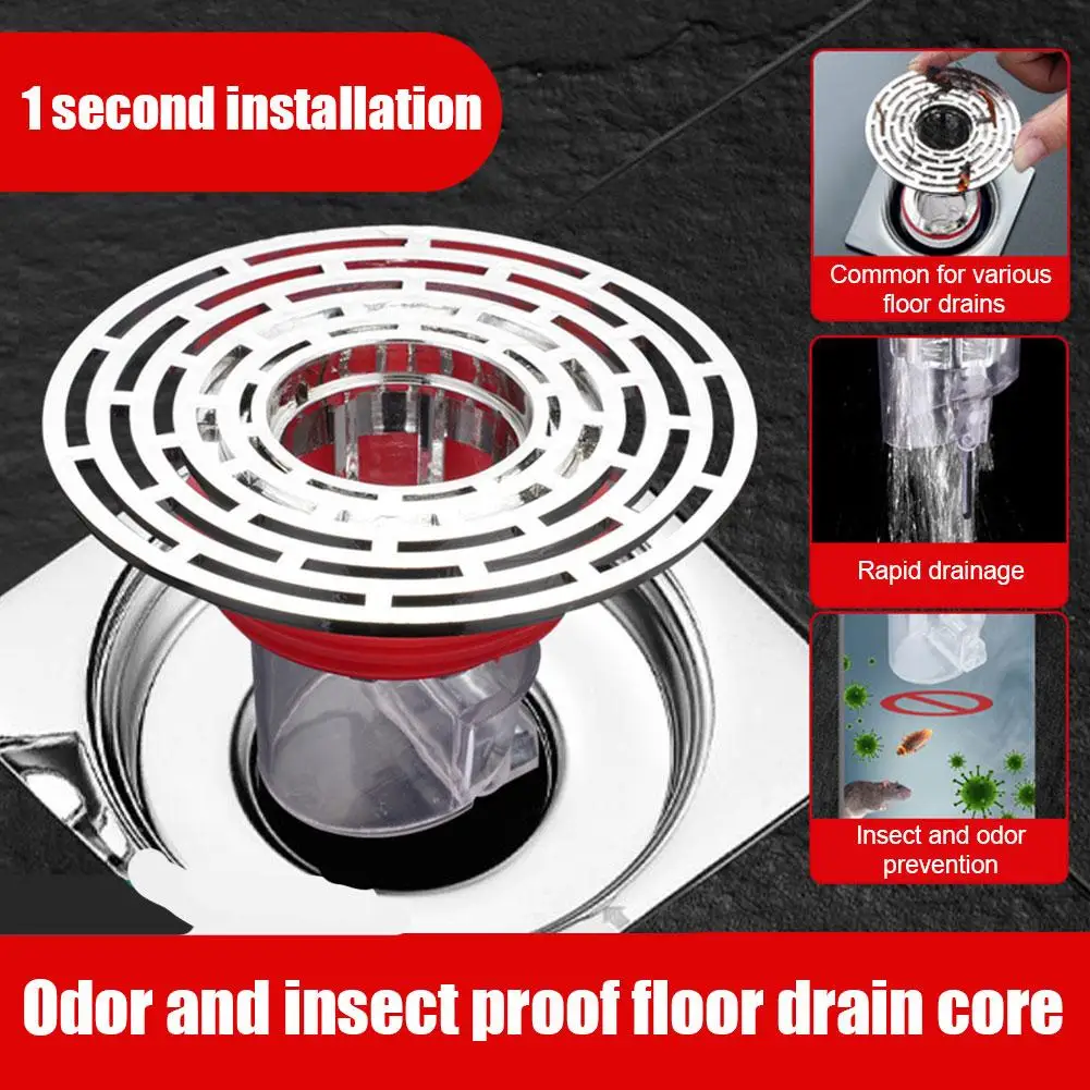 1Pcs Floor Drain Core Shower Floor Strainer Cover Toilet Proof Sewer And ABS Plug Blockage Core Floor Drain Anti-Odor Insec X2C9