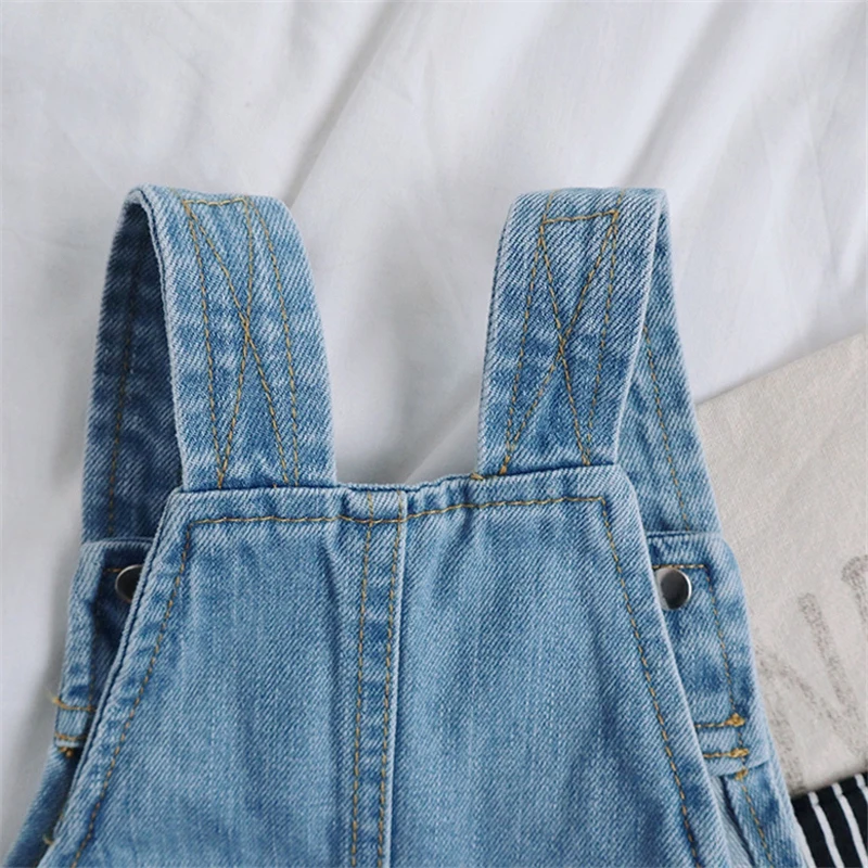 Kids Outfits Summer Kids Boys Girls Cowboy Braces Rompers Infant Baby Denim Bib Shorts Casual Suspender Jeans Shorts Pants