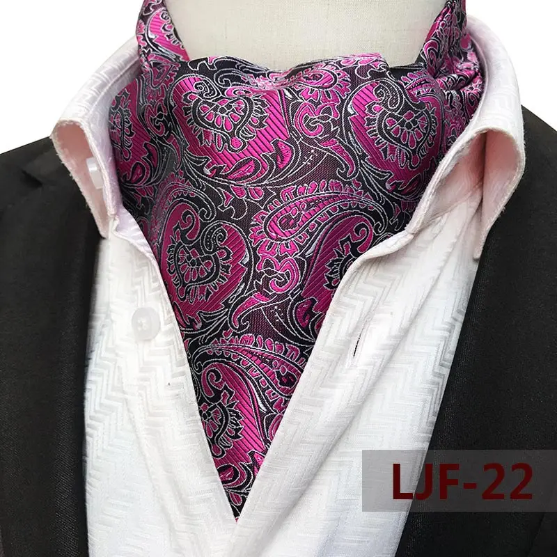Herren Ascot Krawatte Paisley Blumen Krawatten für Männer Polyester Jacquard gewebte Krawatte für Hochzeit Business Party Zubehör – Detail 23