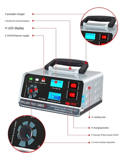 パルスバッテリー充電器　12V 24V 400w バッテリーチャージャー ② Amazon.co.jp: Seimituseizou 12Vと24V用鉛蓄バッテリー充電器