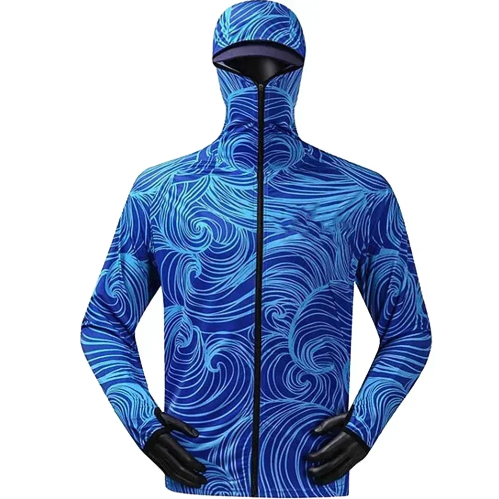 Fishing Shirt Summer Men Sun Protection Long Sleeve Fishing Jerseys comfort Fishing Men Hiking Camping Hooded Anti-UV