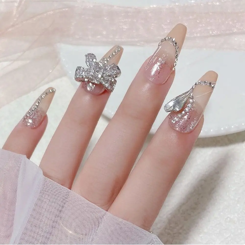 10pcs Shiny Zircon Alloy Cute Bear With Crystal Heart Nail Charm Luxury 3D  Gold Silver Metal Nail Art Decoration Manicure Tips - AliExpress