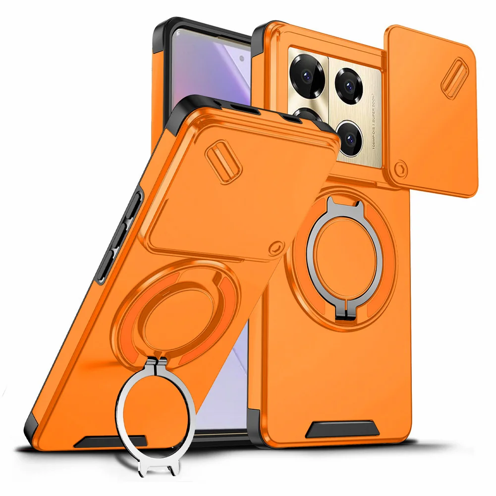 Sliding Camera Protector Phone Case with Metal Bracket - Rugged Cover