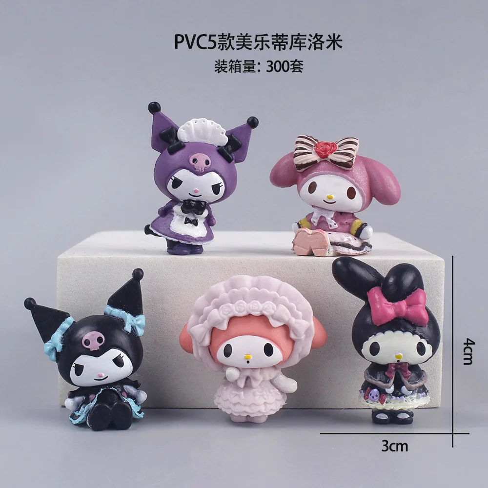 

5Pcs Anime Hello Kitty PVC Figure Children Gift Cake Desk Decorated Figurine Model Dolls Toy Gifts for Kids