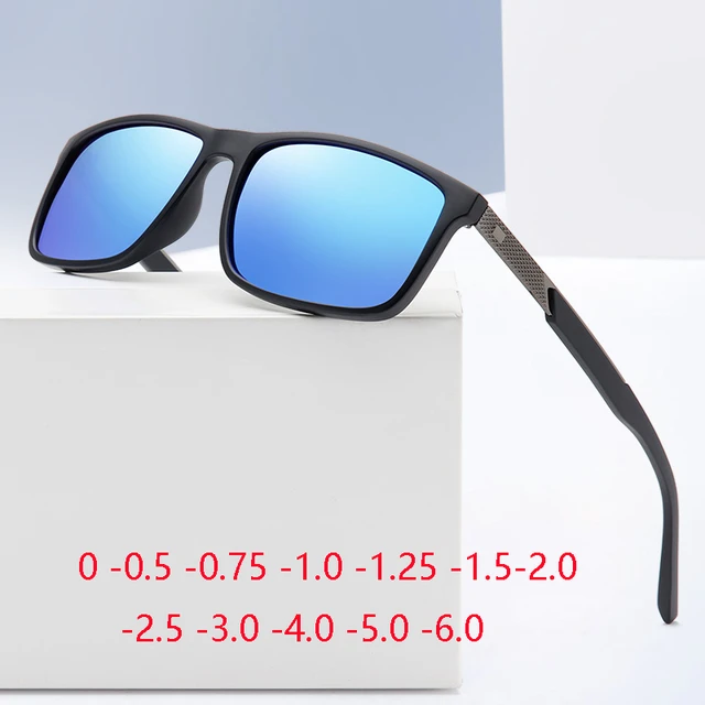 0 -0.5 -0.75 To -6.0 Driving Myopia Sunglasses With Prescription Brand  Designer Men TR90 Polarized Diopter