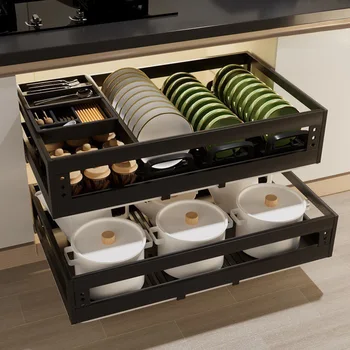 ตู้ครัวสแตนเลสตะกร้าสองชั้น 1